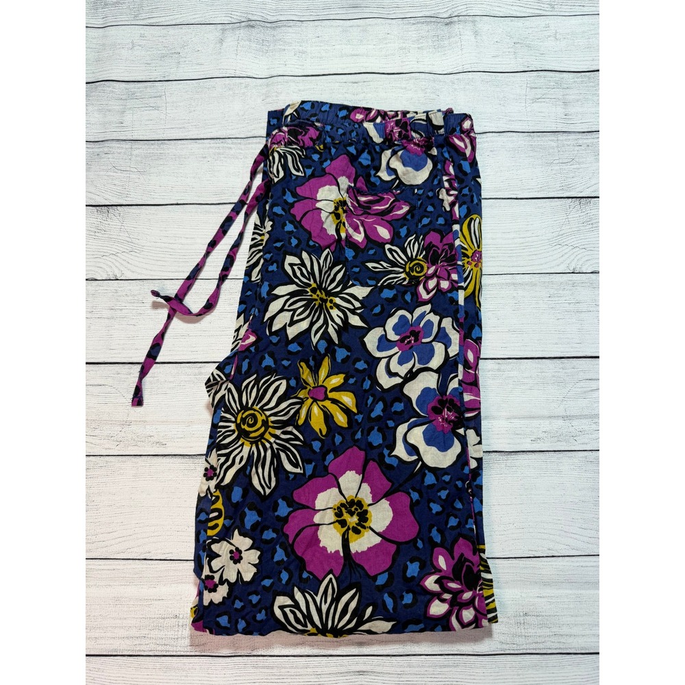 Vera Bradley African Violets Pajama pants Medium 100% Cotton Comfy Loungewear